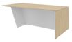 Bureau KHEOPS avec pied droit à droite - L200 - plateau imitation chêne clair - structure blanc perle