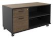 Console mobile KHEOPS - L120XP60XH66 cm - 2 tiroirs dont 1 DS - structure carbone - finition imitation noyer