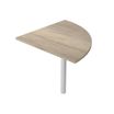 Angle de liaison à 90° pour Bureau Trend - pied effet chromé - plateau imitation chêne canadien
