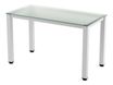 Rocada Executive - Mesa - rectangular - transparente - blanco, RAL 9003 base