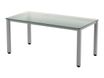 Rocada Executive - Mesa - rectangular - translúcido - gris, RAL 9006 base