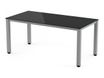 Rocada Executive - Mesa - rectangular - negro - gris, RAL 9006 base