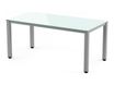 Rocada Executive - Mesa - rectangular - blanco - gris, RAL 9006 base