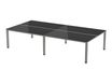 Rocada Executive - Mesa - rectangular - negro - gris, RAL 9006 base