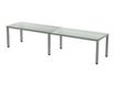 Rocada Executive - Mesa - rectangular - transparente - gris, RAL 9006 base