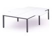 Rocada Executive - Mesa - con forma de L - blanco - antracita base