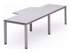 Rocada Executive - Mesa - con forma de L - gris - gris, RAL 9006 base