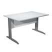 Bureau droit Trend - L160 - Pieds métals - plateau gris - pied anthracite
