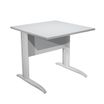 Bureau droit Trend - L80 - Pieds métals - plateau gris - pied effet chromé