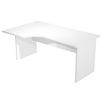 Bureau compact Trend - L160 cm - retour à gauche - pieds panneaux - plateau blanc