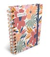Agenda RDC reliure spirale année scolaire BOUCHUT "Motifs tropical" 12,5 x 17,5 cm