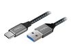 MCL - Câble USB - 24 pin USB-C (M) pour USB type A (M) - USB 3.0 - 3 A - 2 m - noir et gris