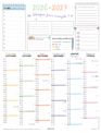 Calendrier Bullet - papier recyclé - 6 mois par face - 32 x 42 cm - Oberthur