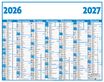 Calendrier Classic - 7 mois par face - 21 x 26,5 cm - bleu - Oberthur