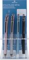 Stylo plume Metallique - 5 couleurs assorties  - Oberthur