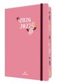 Agenda à élastique Tivoli - 1 semaine sur 2 pages - 17 x 24,5 cm - rose - Oberthur