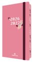 Agenda de poche à élastique Tivoli - 1 semaine sur 2 pages - 9,5 x 17,5 cm - rose - Oberthur