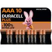 DURACELL piles 100% plus - 10 piles alcalines - AAA LR03