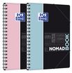 Oxford etudiants - Cahier Nomadbook 195x285 format b5 avec pochettes 3 rabats - 160 pages - Grands carreaux (seyes) - Double spirale - Disponible dans différentes couleurs pastel