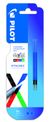 2 Recharges Frixion Ball - 4 couleurs - pointe fine - bleu
