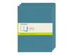 Moleskine Cahier - Journal - reliure cousue - XL - 190 x 250 mm - papier ivoire - uni - couvre bleu vif - carton (pack de 3)