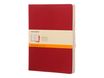 Moleskine Cahier - Journal - reliure cousue - XL - 190 x 250 mm - papier ivoire - ligné - couverture rouge canneberge - carton (pack de 3)