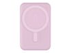 BIGBEN Connected - Banque d'alimentation - magnetic MagSafe wireless, Qi - 5000 mAh - 10 Watt - 2 connecteurs de sortie (USB, 24 pin USB-C) - rose