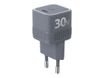 Force Power - Adaptateur alimentation - CA / USB-C - UltraGaN, garantie à vie - 30 Watt - QC 4.0 - gris