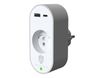 Force Power Lite - Protection contre les surtensions - 540J, lifetime warranty, Type E, USB A + C PD - connecteurs de sortie : 1 - 1.5 m cordon - Europe - gris, blanc