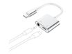 Force Power Lite - USB-C vers jack de casque / adaptateur de charge - 24 pin USB-C mâle pour 24 pin USB-C, jack mini femelle - blanc