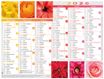 Oberthur - Calendrier fleurs - 6 mois par page - 430 x 335 mm - daté
