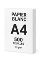 Papier blanc - A4 (210 x 297 mm) - 75g/m² - Ramette de 500 feuilles