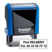 Tampon personnalisé avec 2 lignes - zone d'impression 26 x 9 mm - Trodat Printy 4910 bleu