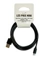 Cable USB 2.0 Type-A/Type-C - 1,5 m - noir - LES PRIX MINI