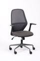 Fauteuil de bureau TIME - accoudoirs fixes pied acier - assises gris foncé