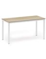 Bureau Ergo - L120 cm - plateau finition chêne clair - pied acier blanc