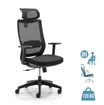 Fauteuil de bureau CASSIOPEA - accoudoirs - appuie-tête - noir