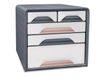 Mineral by CEP - Bloc de classement à tiroirs - 5 tiroirs - pour documents - pour 240 x 320 mm - blanc, rose poudré, gris orage