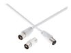 Force Power Lite - Câble d'antenne - IEC connector (9.52mm) mâle pour IEC connector (9.52mm) femelle - 2 m - blanc