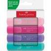 Faber-Castell Textliner 46 - Surligneur - fard à joues pastel, pastel purple pink, lilas pastel, turquoise pastel - encre à l'eau - 2-5 mm (pack de 4)