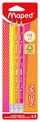 Maped - Neon - Blister de 3 crayons graphite HB - embout gomme