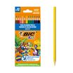 BIC Kids Crayons de Couleur Fabriqués avec 100% de bois sourcé de manière responsable - Couleurs assorties, Etui  de 12