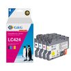 Cartouche compatible Brother LC424 - Pack de 4 - noir, cyan, magenta, jaune - G&G