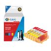 Cartouche compatible Canon PGI-520/CLI-521 - Pack de 4 - noir, cyan, magenta, jaune - G&G