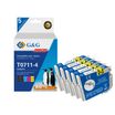 Cartouche compatible Epson T0715 Guépard - Pack de 4 - noir, cyan, magenta, jaune - G&G