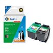 Cartouche remanufacturée HP 338/343 - Pack de 2 - noir, cyan, magenta, jaune - G&G