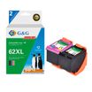 Cartouche remanufacturée HP 62XL - Pack de 2 - noir, cyan, magenta, jaune - G&G