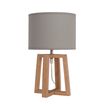 Lampe de Bureau BECKER - bois et tissu gris