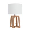 Lampe de Bureau BECKER - bois et tissu  blanc