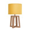 Lampe de Bureau BECKER - bois et tissu  moutarde